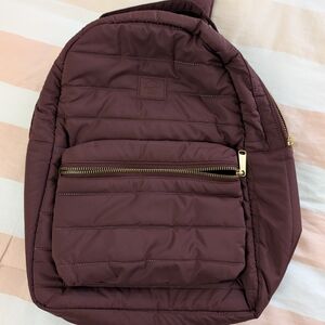 Herschel Supply Company Quilted Backpack in Deep Burgundy with Gold Hardware